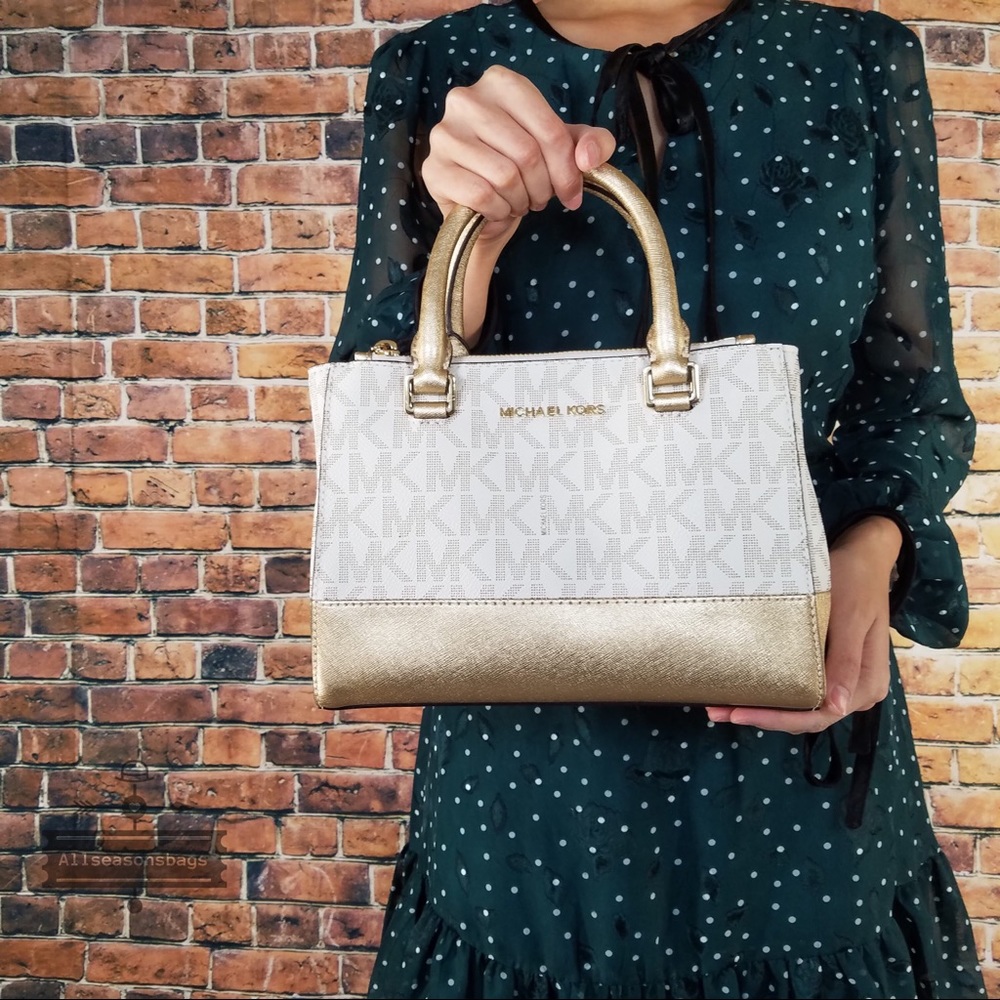 Michael Kors Kellen satchel Xs vanilla gold bag - Picture 7 of 8